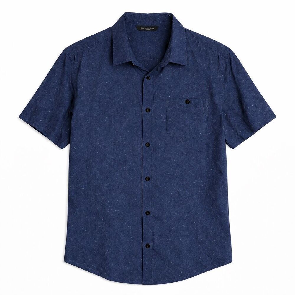 Travis Mathew Coastal Preppy Shirt Button Up Speckled Navy Men XL